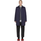 Lanvin Navy Gabardine Mackintosh Coat