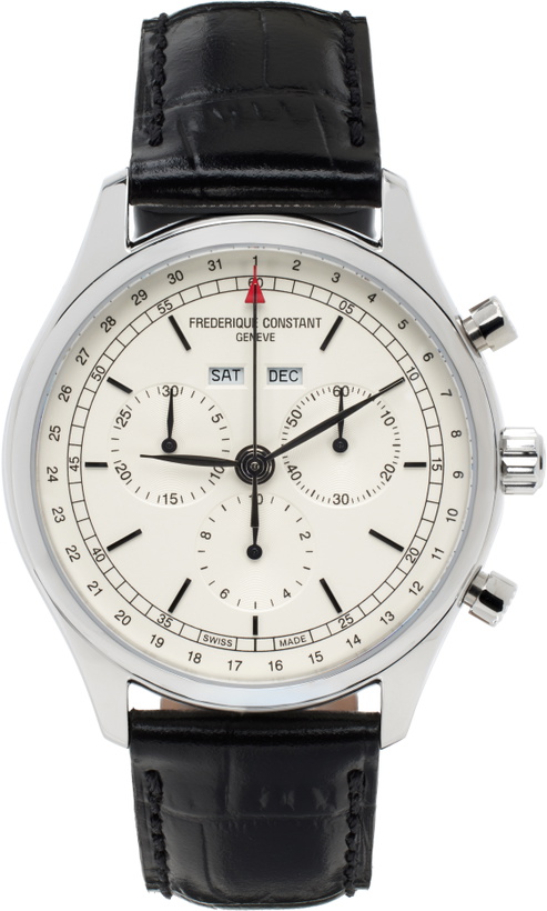 Photo: Frédérique Constant Silver & Black Classics Quartz Chronograph Triple Calendar Watch