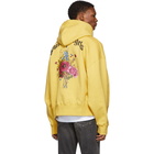 Palm Angels Yellow Flowers Cropped Hoodie