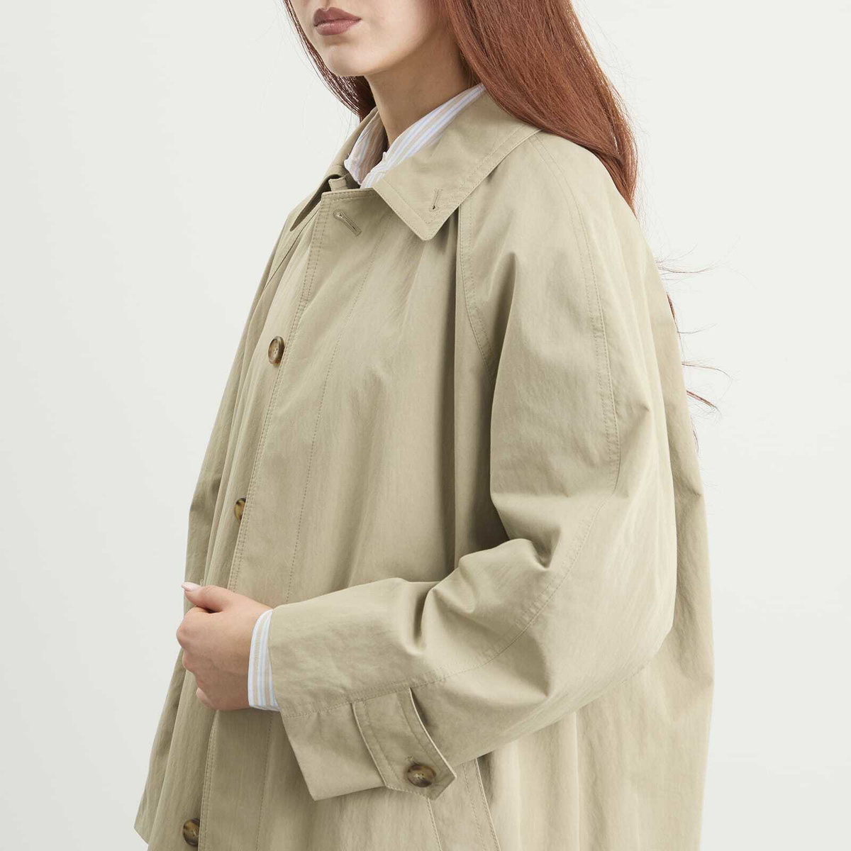 DUNST Women's Refined Mac Coat in Khaki