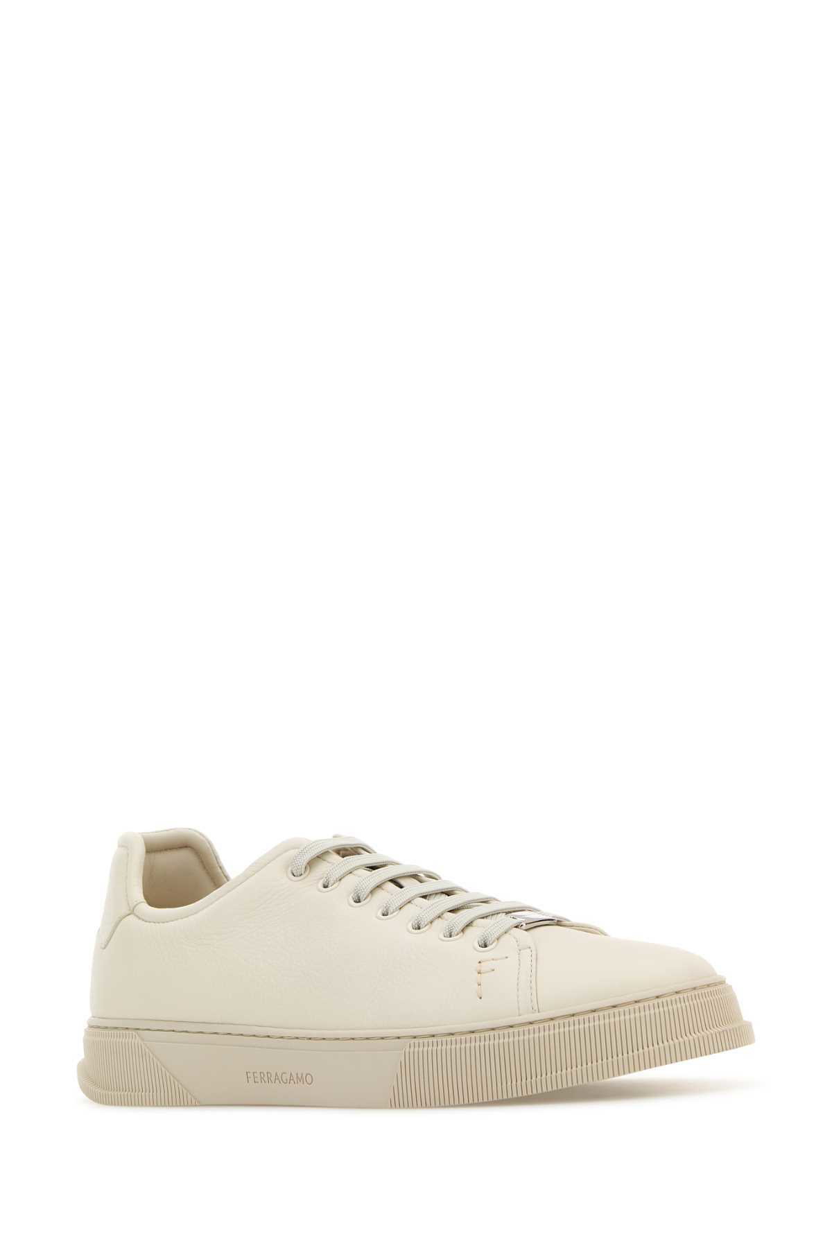 スニーカー SALVATORE FERRAGAMO Ivory Leather Sneakers Ferragamo Ivory Leather Sneakers Salvatore Ferragamo
