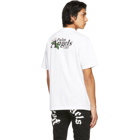 Palm Angels White Embroidered Daisy Logo T-Shirt