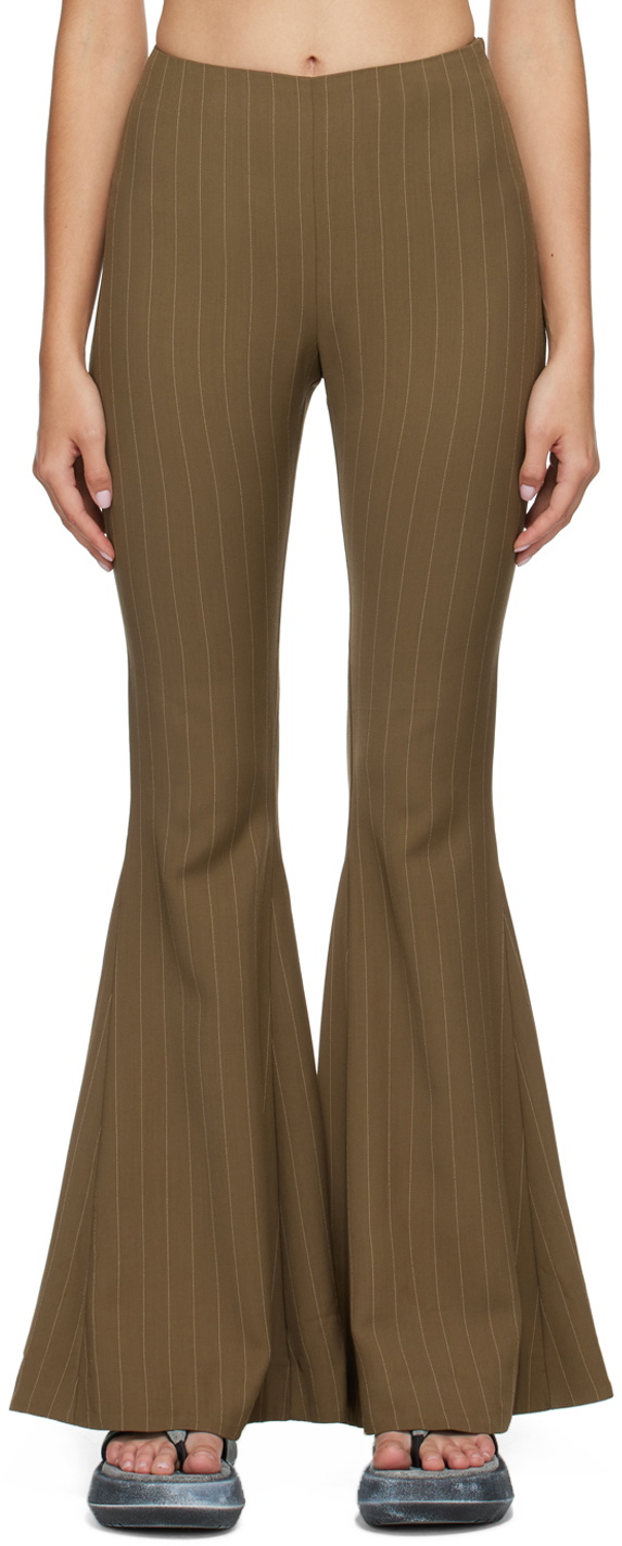 Black Stripe flared trousers