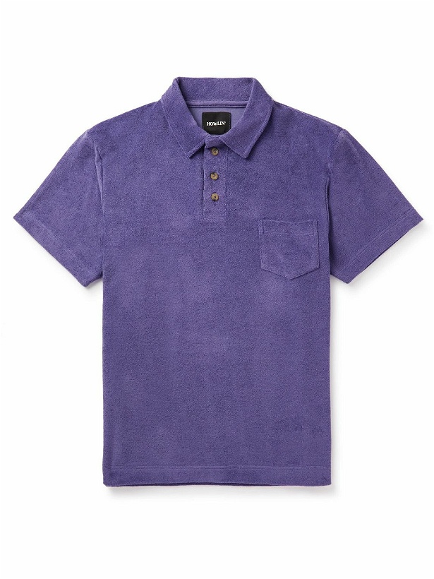Photo: Howlin' - Mr Fantasy Cotton-Blend Terry Polo Shirt - Purple