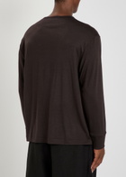 Studio Nicholson Wool-jersey Henley T-shirt Purple Dark