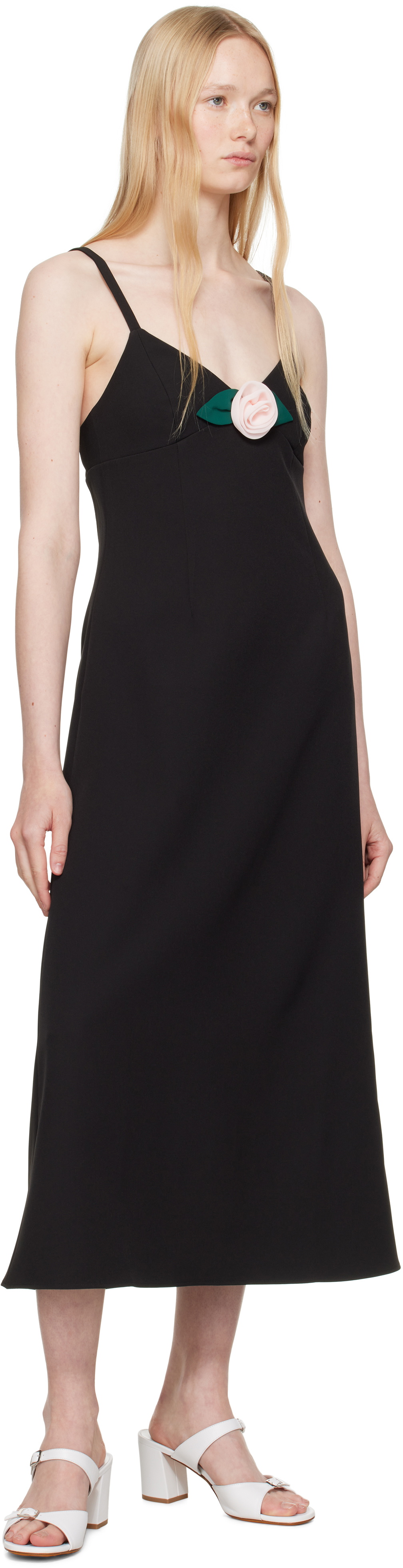 Sandy Liang Black Pilton Midi Dress