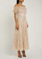 Needle & Thread Off-the-shoulder Sequin-embellished Tulle Gown Light Pink