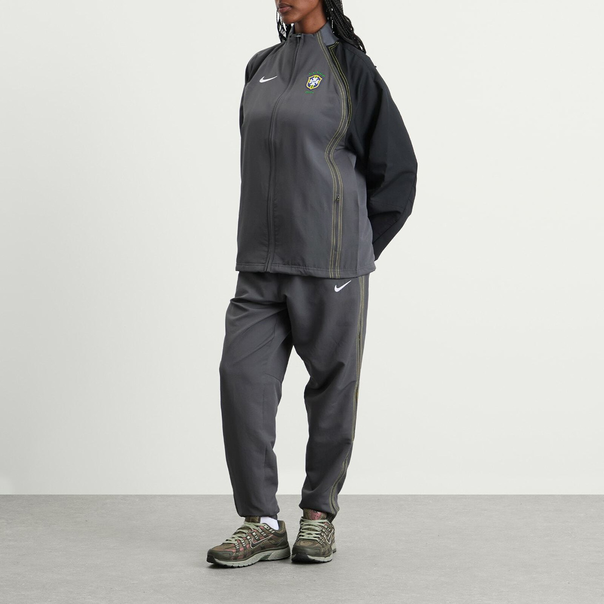 Nike Brazil Reissue Track Pant in Grey/Yellow/White