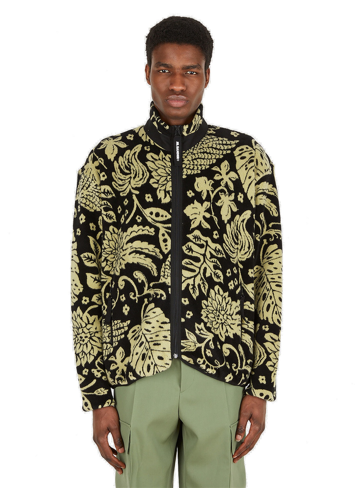 Botanical Fleece Sweatshirt in Black Jil Sander+