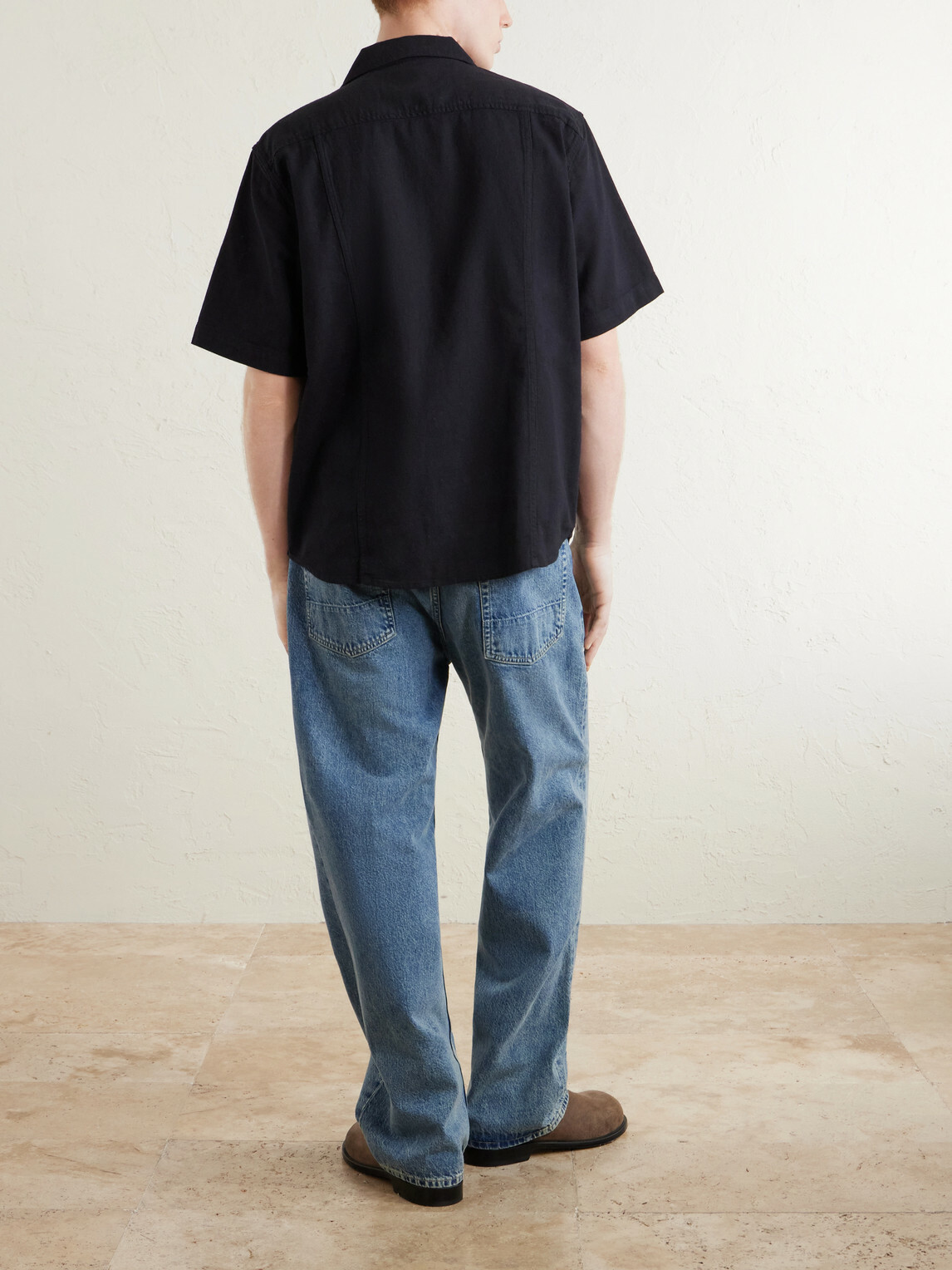 Corridor - Convertible-Collar Cotton-Hopsack Shirt - Black