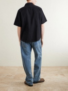 Corridor - Convertible-Collar Cotton-Hopsack Shirt - Black