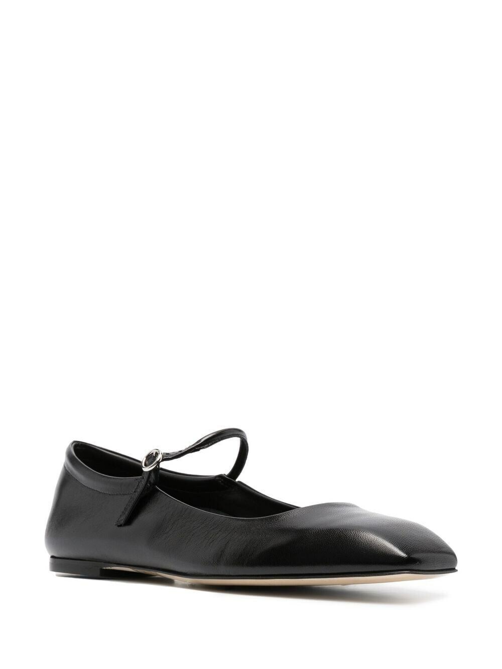 Aeyde Uma Nappa Leather Ballerinas in Black