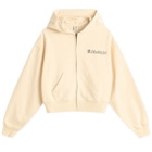 Sporty & Rich Women's Lion Health Cropped Zip Hoodie in Cream