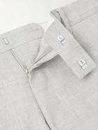 Mr P. - Straight-Leg Linen and Wool-Blend Suit Trousers - Gray