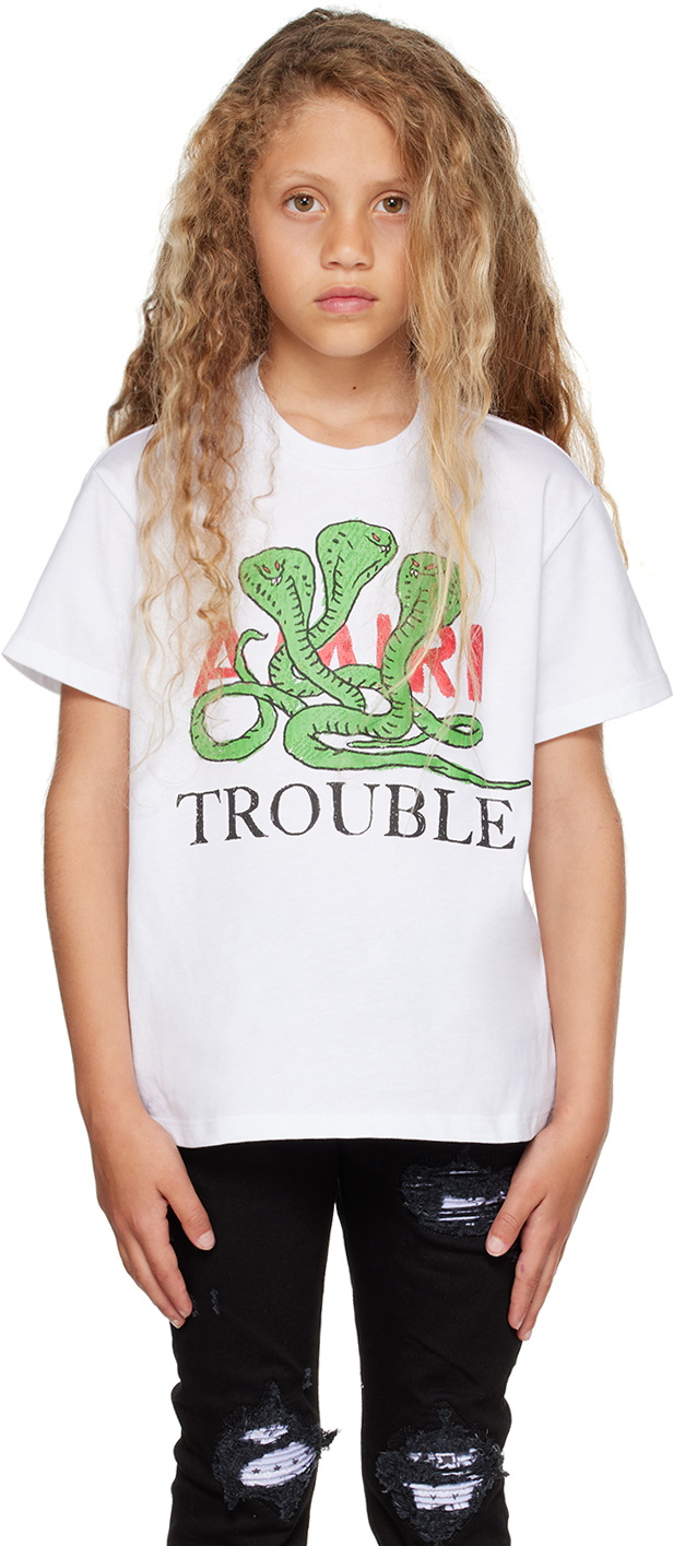 AMIRI Kids White 'Trouble' T-Shirt Amiri