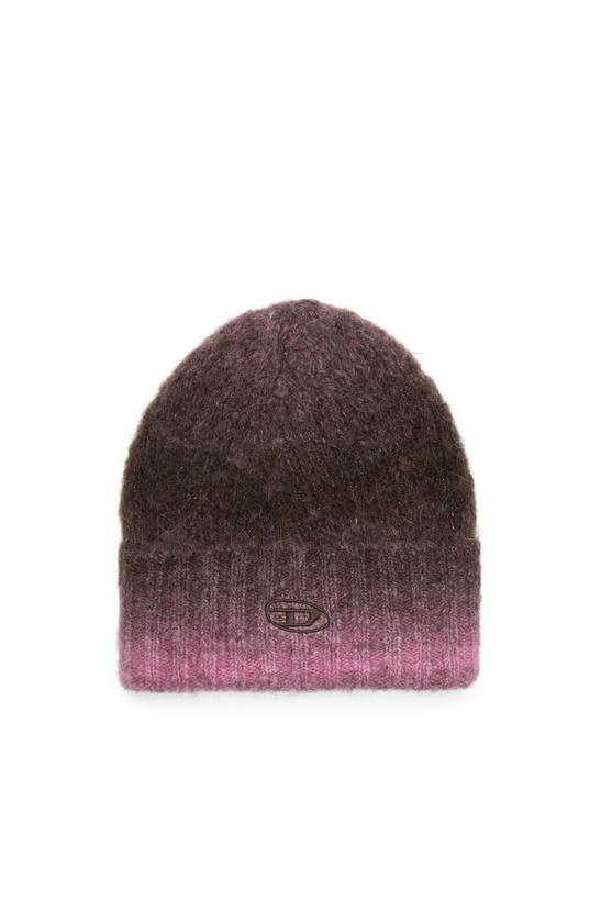 Photo: Diesel Alpaca beanie with Oval D embroidery - Knit caps - Unisex - Violet