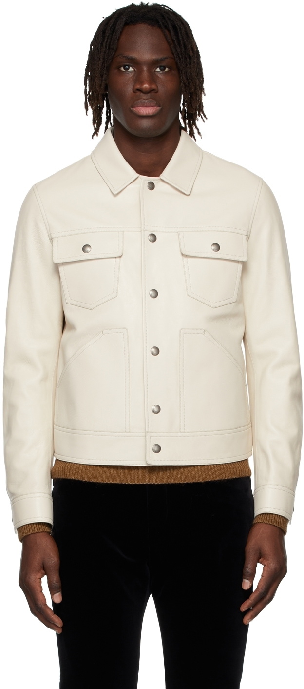 gravid petulance Antage TOM FORD Off-White Western Blouson Leather Jacket TOM FORD