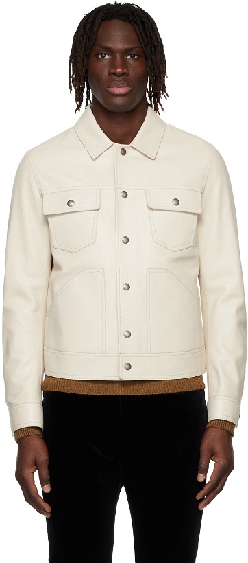 Photo: TOM FORD Off-White Western Blouson Leather Jacket