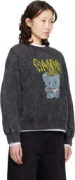 GANNI Gray Vintage Wash Sweatshirt