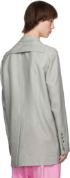 Rick Owens Grey Mohair Lido Jacket
