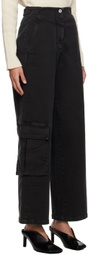 HALFBOY Black Cargo Trousers