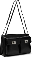 BY FAR Black Billy Tote Creased Leather Shoulder Bag