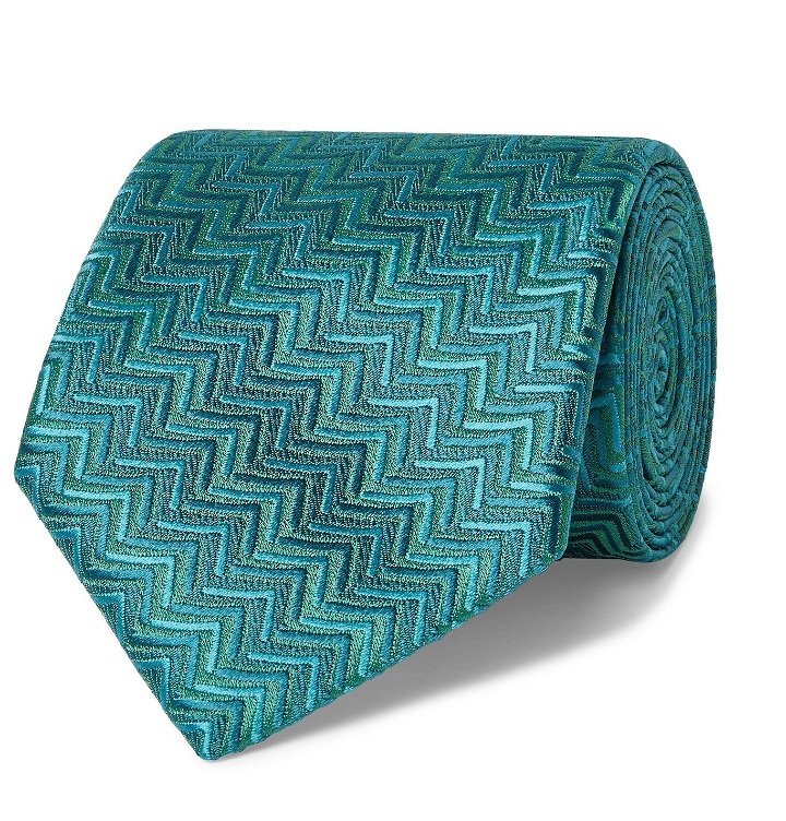 Photo: Charvet - 7.5cm Silk-Jacquard Tie - Green