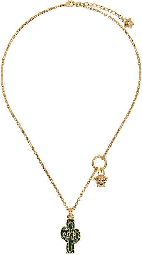 Photo: Versace Gold & Green Western Cactus Necklace