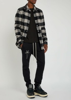 Rick Owens Checked Wool Overshirt Black