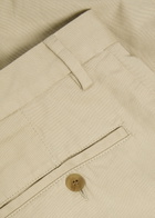Sunspel Cotton and Linen-blend Tapered-leg Trousers Ecru