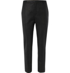 SAINT LAURENT - Metallic Pinstripe Wool-Blend Trousers - Black