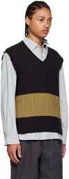 MHL by Margaret Howell Black Wool Vest