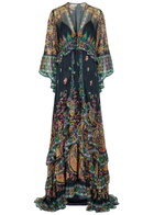 Etro Printed Silk-chiffon Maxi Dress Black
