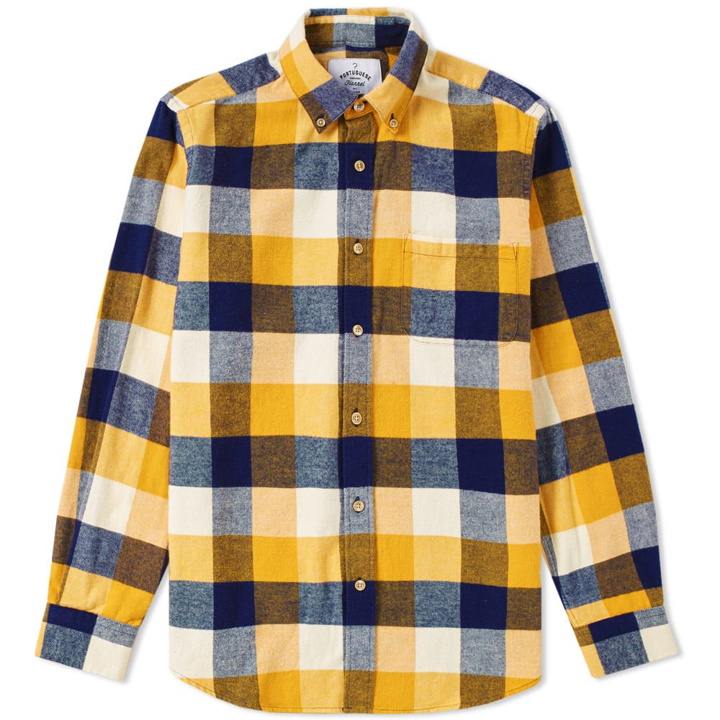 Photo: Portuguese Flannel Button Down Ouro Check Flannel Shirt Yellow