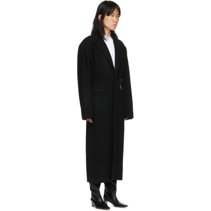 Situationist Black Oversize Shoulder Coat