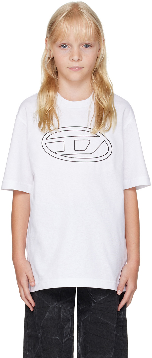 Diesel Kids Boys T Shirt In White