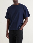 SAINT LAURENT - Logo-Appliquéd Cotton and Modal-Blend Jersey T-Shirt - Blue