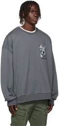 Juun.J Grey Graphic Logo Sweatshirt