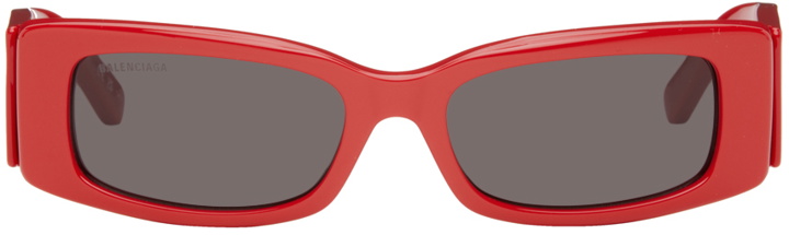Photo: Balenciaga Red Rectangular Sunglasses