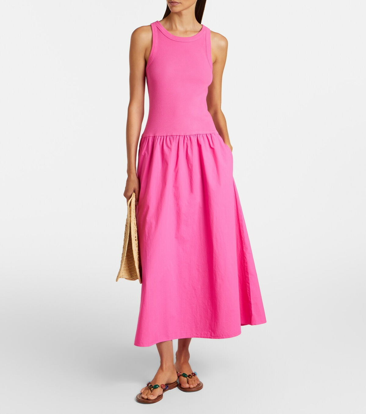 Velvet Romilly cotton-blend midi dress