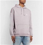 adidas Originals - Logo-Embroidered Fleece-Back Cotton-Blend Jersey Hoodie - Purple
