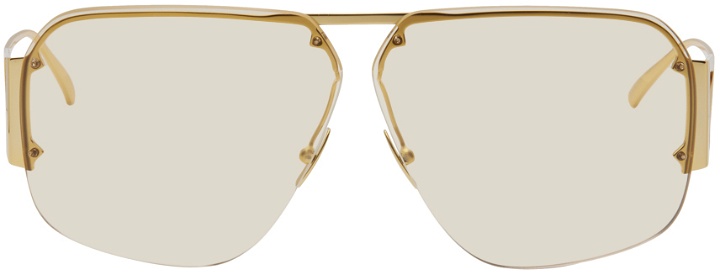 Photo: Bottega Veneta Gold Rimless Sunglasses
