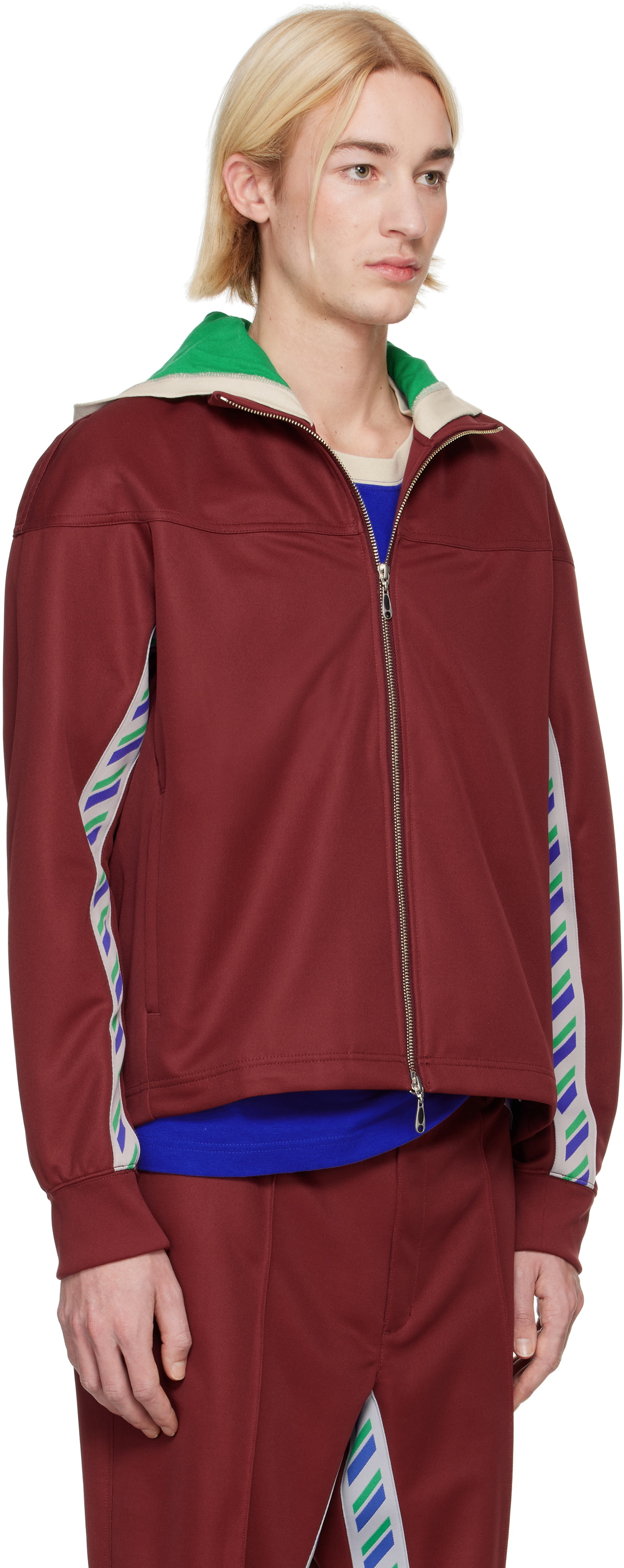 Asics Burgundy Kiko Kostadinov Edition Styrax Track Jacket ASICS Asics Burgundy Kiko Kostadinov Edition Styrax Track Jacket ASICS