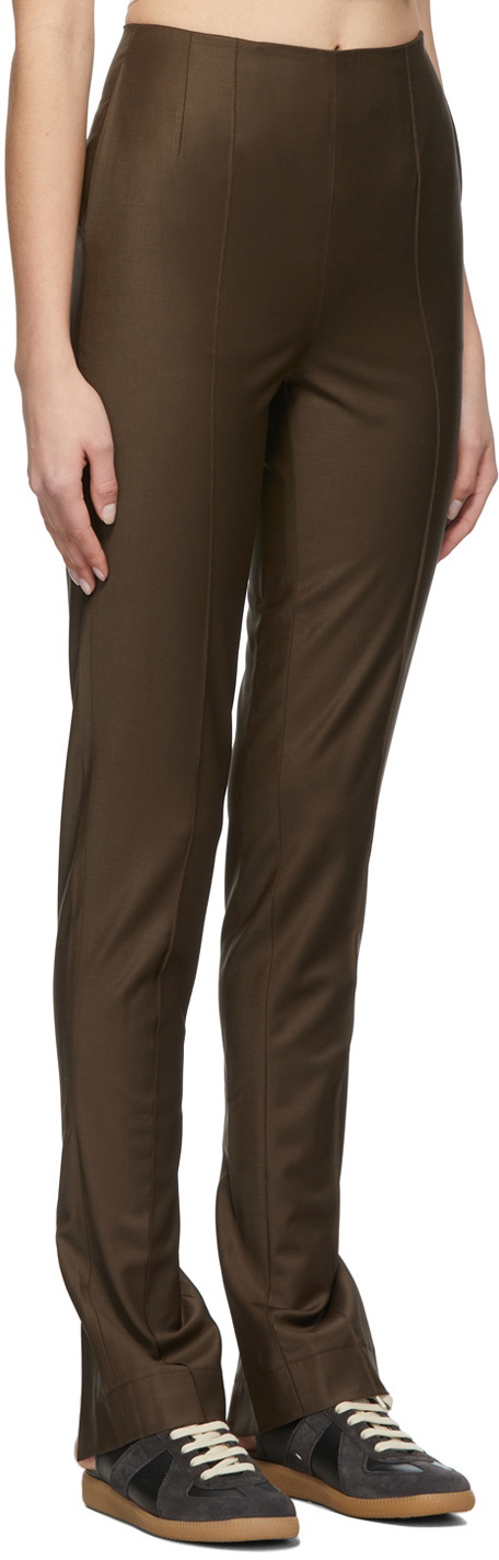 Matériel Tbilisi SSENSE Exclusive Brown Wool Slit Trousers