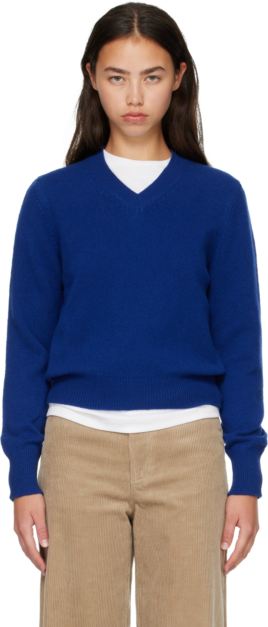 &Daughter Blue Sligo V-Neck Sweater