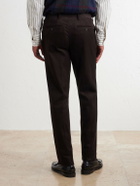 Mr P. - Straight-Leg Brushed Cotton-Blend Twill Suit Trousers - Brown