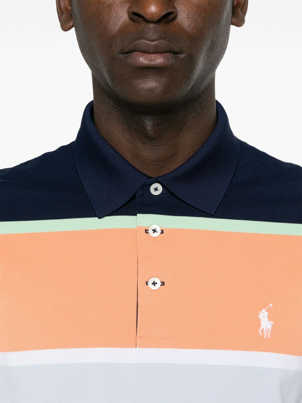 RLX Ralph Lauren White Striped Polo Shirt
