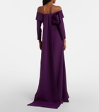 Safiyaa Lunelle embellished off-shoulder crêpe gown