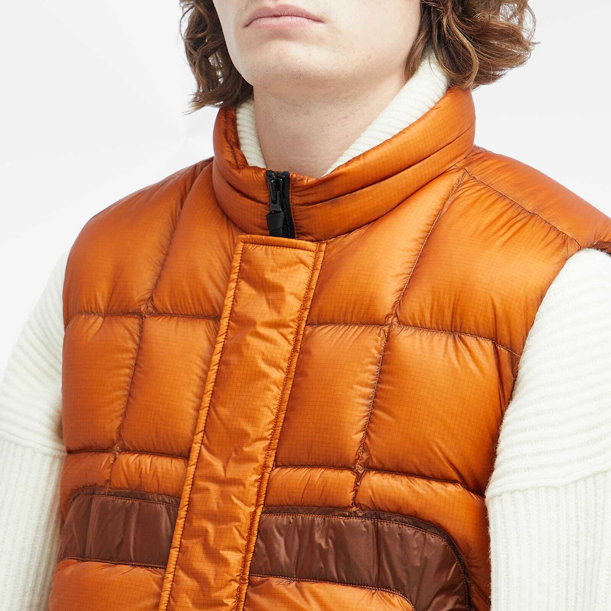 C.P. Company Men's D.D Shell Down Vest in Bombay Brown C.P. Company