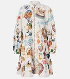 Camilla Printed embellished cotton minidress